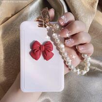 School card set lanyard student campus meal card package bus card work card badge card label keychain bow woman