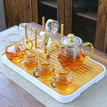 Heat-resistant glass tea set home kung fu tea set office tea maker tea cup tea tray tea tray tea cup