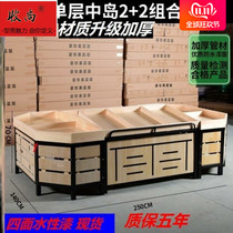 Vegetable store steel wood frame fruit shop wooden supermarket fruit shelf convenience store display rack community drinks supermarket