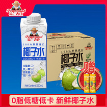 Fulan Farm imported Malaysia fresh coconut water 250ml * 12 bottles of juice 0 fat low sugar low card