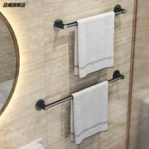 Free Punching Hair Towel Rack Toilet Bath Towels Rack Bathroom Small Size Slippers Rack Round Bottom Single Pole Towel Rack