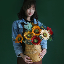 Eurostyle retro sunflower bouquet oil painting simulation flower living room decoration flower arrangement floral flower arrangement Van Gogh sun flower