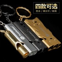 Three-frequency whistle multi-functional outdoor field survival equipment high-frequency life-saving survival whistle camping fire burst whistle