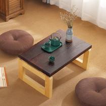Tatami table tea table day style foldable floating window table tea table solid wood sitting ground type short table