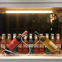 Red Wine Rack Slanted Iron Art Minima Creative Wine Cabinet Swing Piece Home Living Room Adornment Modern Wine Shelf Furnishing