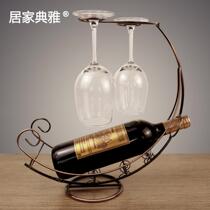 Huidian Crafts Sea Pirate Ship Red Wine Rack Iron Art Wine Glass Shelf Wine Cabinet Decorated European-style Home Desktop Gift Pendulum