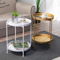 Origin goods origin Nordic minimalist iron art Double small tea table small round table Living room Mini sofas round small side table