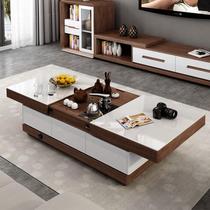 Factory Straight for Smart Lift Gongfu Tea Several TV cabinets Nordic Living room Tea Table Furniture Suit