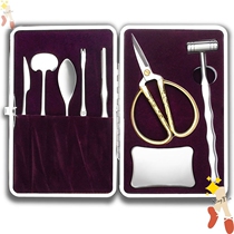 Eight pieces of crab New crab tools eight sets of Golden Dragon skin packaging ancient dragon stainless steel crab needle pliers