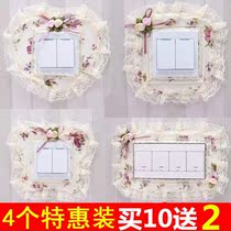 2021 double switch patch protective cover anti-dirty socket ugly decorative frame set Nordic wall stickers high-grade fabric
