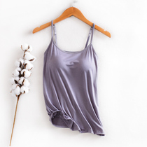 Modale harness slats bottom vest with chest cushion integrated underwear bra inside a big code anti-walking light smear female summer