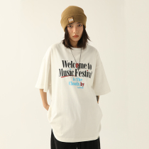 FROM WRTING is a non - sex loose printed short sleeve T - shirt by the tide base heavy cotton base