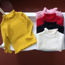 Children's sweater ruffled pullover children's clothing sweater baby girl bottoming shirt 0-6 years old girl close-fitting sweater 1