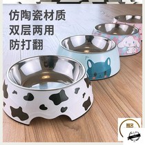 Dog bowl neck guard large dog ◆ Cat Bowl double bowl dog bowl dog bowl large dog food basin dog food basin anti-knock