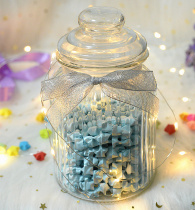 Creative lucky star bottle empty transparent glass wishing bottle star Origami folded five-pointed star Finished drifting Tanabata
