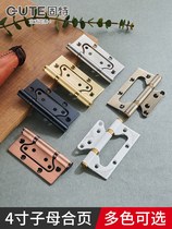 Non-slotted primary-secondary hinge wooden door stainless steel alloy leaf door thickened hinge 4 inch bearing mute 1 pay price
