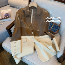 Nine Neon hit Color Retro Little West suit Women 2022 Spring new back zipper Advanced Loose Suit Jacket Tide