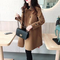 Woolen coat womens new 2020 mid-length high-end doll collar small man Korean loose woolen coat