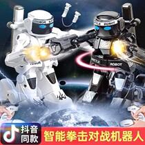 Somatosensory remote control battle robot toy double fighting intelligent fight high-tech children parent-child interaction deformation