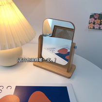  Mirror Desktop dormitory desktop makeup mirror Can be flipped Dressing mirror for student bedroom Desk mirror