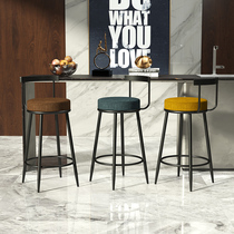 Nordic bar chair Household modern simple high chair Bar stool Milk tea coffee shop bar stool backrest bar chair
