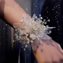 Original high-end bride wrist flower crystal wedding wedding beautiful wedding bridesmaid sister group hand wreath party photo studio