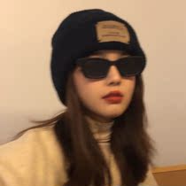 Cap children Winter Korean version 100 hitch on the face Small landowners hat tide net red handsome gas Ins knitted wool melon leather hat male