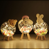 Glass bottle star LED lamp string jar wishing bottle transparent origami starry sky luminous starry sky bottle birthday gift