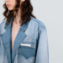 IFIK Tribute to Justin Blazer 90 s classic Y2K denim suit jacket