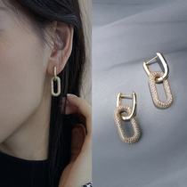 French earrings High sense light luxury niche sterling silver earrings female summer temperament atmospheric earrings 2021 new trend