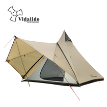 Vidalido outdoor camping 4 people Indian Pyramid tent Shade sun protection foyer double layer rainproof tent