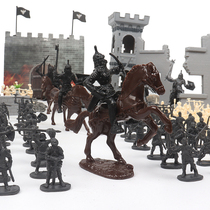 Ancient soldiers castle war suit fighting villain military model knight childrens educational sand table scene toy