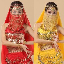 New Indian dance accessories stage table performance belly dance plum veil top veil ruby bracelet 23