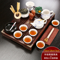 Retro style ceramic Kung Fu tea set Household living room complete set of tea table teacup Office drawer type small wooden tea tray