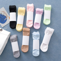  Socks womens short stockings spring and autumn and summer thin velvet transparent crystal socks anti-hook silk Japanese lace socks