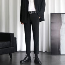 Autumn casual pants mens trend Korean version of small trousers mens slim ankle-length pants boys ins small feet 9 points suit pants