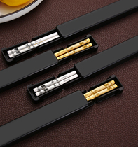 304 stainless steel chopsticks outdoor portable tableware XII Zodiac portable chopsticks to work people convenient collection box