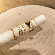 Light luxury zircon love opening ring female advanced feeling net red adjustable diet ring niche design exquisite ring