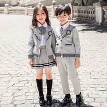 Kindergarten garden suit Spring and summer suit British College childrens class suit suit Korean version of the primary school uniform three-piece set