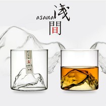 Japanese-style light luxury whisky wine glass Asamoto Mountain Cup Glacier Mountain Cup Fuji Cup Sake ins style wine cup