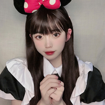 Admiring jk wig female daily hair inner buckle long hair net red air bangs Lolita girl full head cover