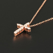 Cross Pendant Diamond Necklace Female 18K Gold K white Rose Gold Natural Diamond True Diamond Simple Clavicle Chain Gift