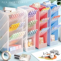 Inclined pen container simple modern creative acrylic marker storage rack large capacity student storage pen holder box