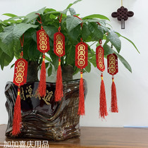 New house housewarming New home gift decoration Fortune tree Bonsai blessing word door sticker lantern pendant festive decoration