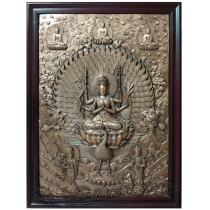 Large forged bronze reliqued mural dedicated to Buddha statue Sculpture Plaque Buddha photoplop photo Buddha Hall Temples Brass Background Wall