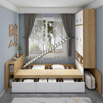 Tatami bed Multi-functional storage bed Nordic Containing Subbed High Box Stand Cabinet Top Cabinet 1 2 m 1 5 m Custom
