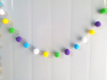 Children's Indian Tent Hanging Felt Ball String Creative Home Wall Hanging Decoration Macaroon Coil Ball String