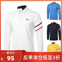 Autumn new golf clothes mens long-sleeved t-shirt outdoor leisure sports Polo shirt breathable quick-drying hot-free top