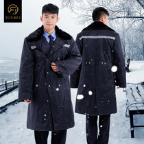 Winter warm thickened military coat Community duty cold security service property extended reflective military coat