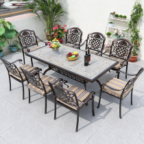 Courtyard balcony set Open-air outdoor garden leisure five-piece aluminum Wrought iron outdoor terrace Yard table and chair combination cast 